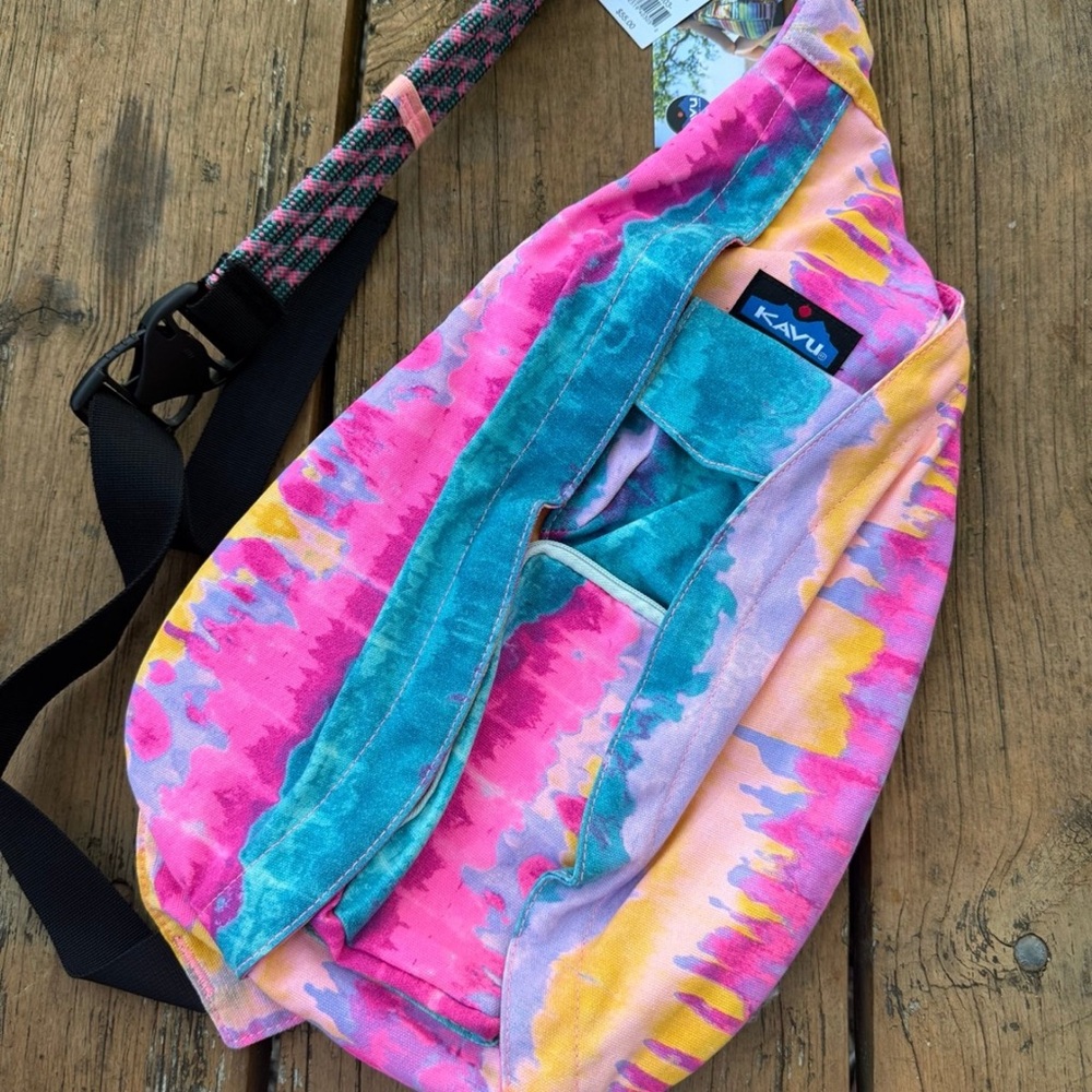 Kavu Colorful Sling Bag with Pink and Blue